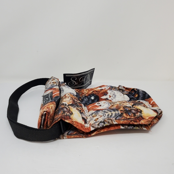Sax Designer tote Cat themed fabric lunch bag Lined bag with strap New w… - Picture 8 of 9
